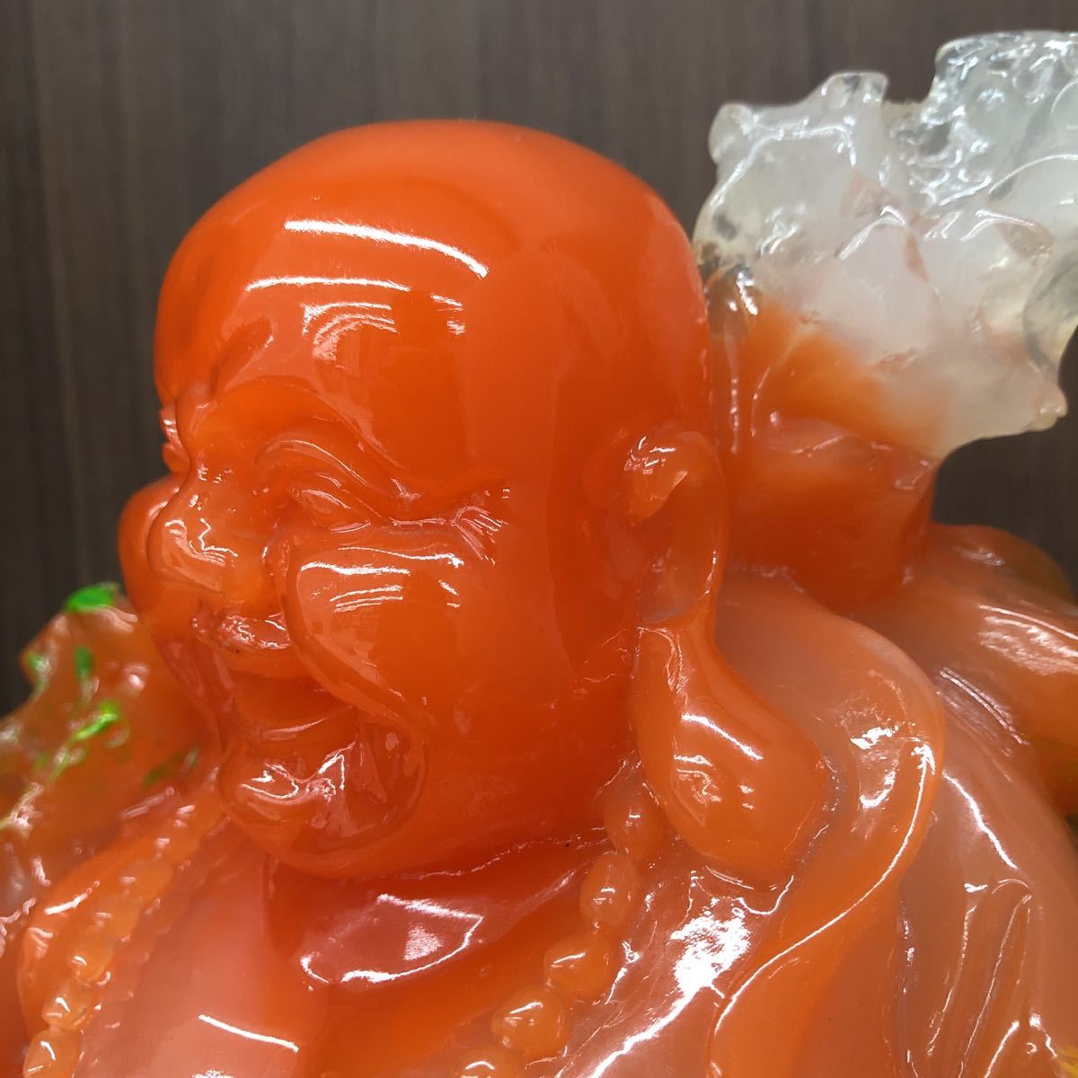 布袋様 置物 美術品 骨董品 水晶？瑪瑙？素材不明 中国骨董 ？(仏像