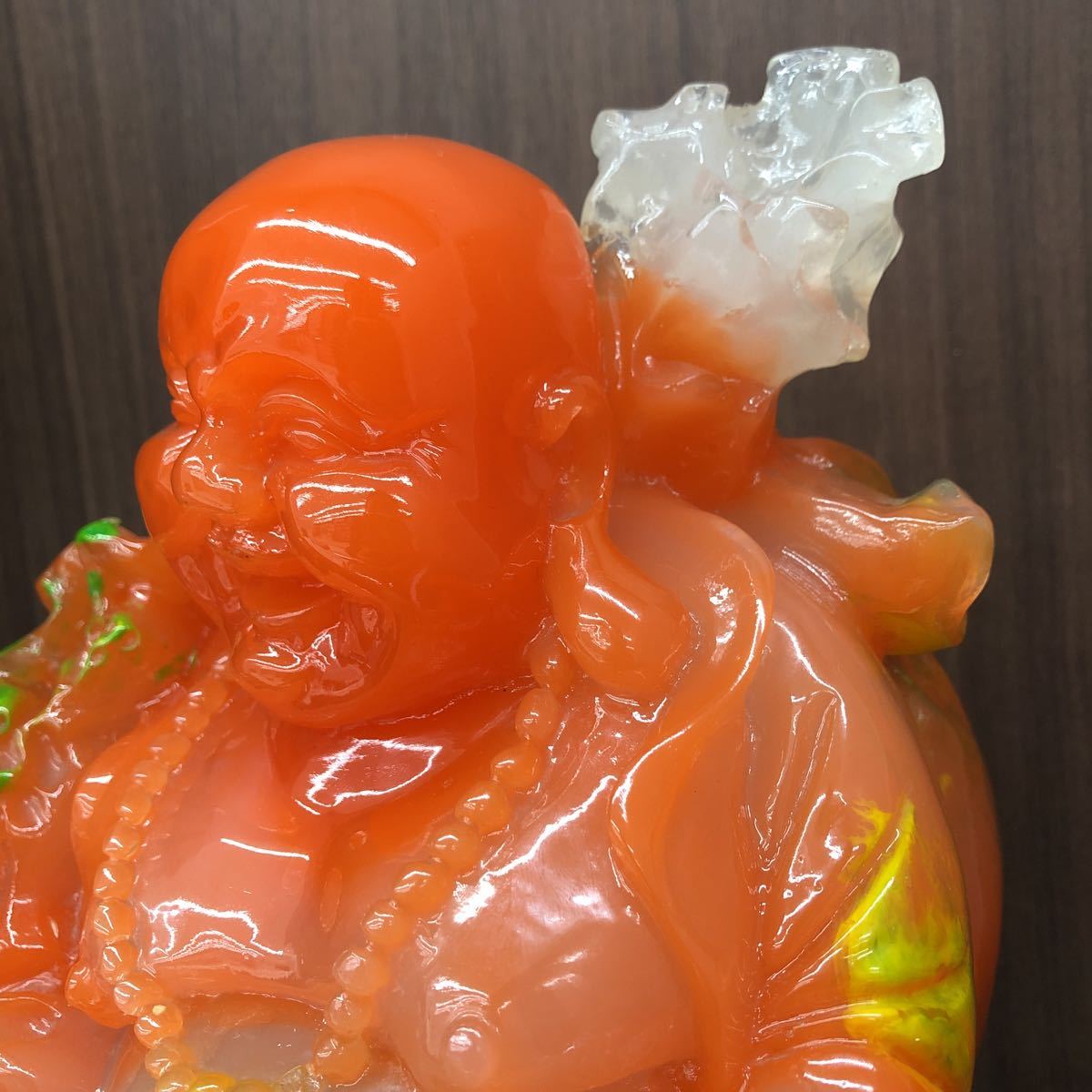 布袋様 置物 美術品 骨董品 水晶？瑪瑙？素材不明 中国骨董 ？ 玉石1