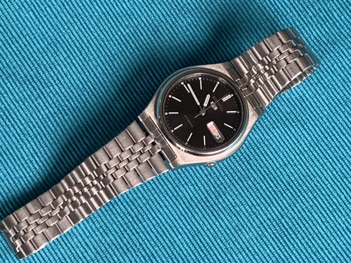 1円スタート】セイコー SEIKO 5 7S26-3170 自動巻き 黒文字版 