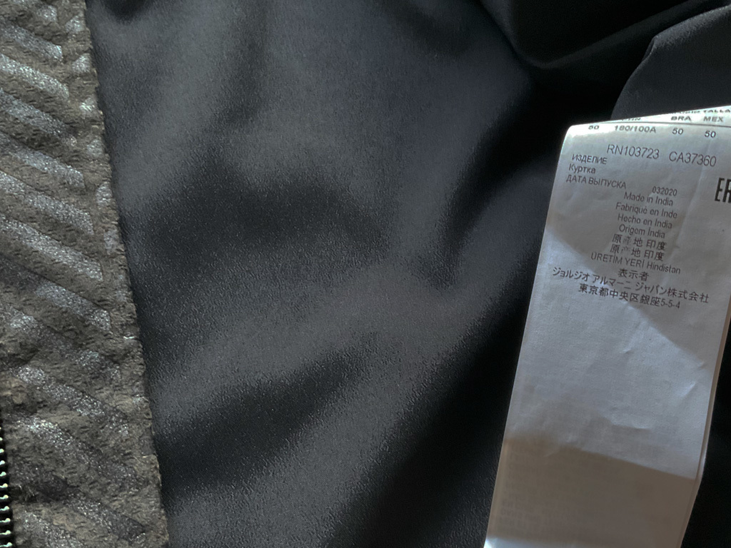 新品【EMPORIO ARMANI/アルマーニ】▼27万【ラムを超えるディア鹿革レザー】x【定番と対局な美デザイン】▼オールレザー革ブルゾン▼L