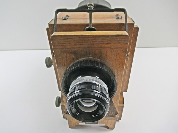 A215 レトロ 幻灯機 幻橙 木製 レンズ/Nikon ニコン EL-NIKKOR 映写機