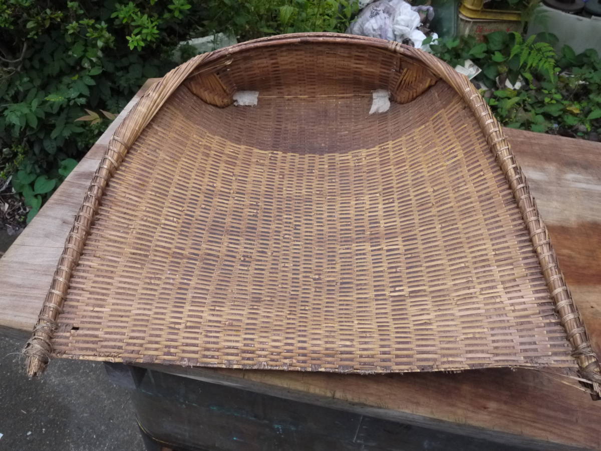 竹ざる み 農具 元祖竹ざる 大 みそこしざる 菊底編