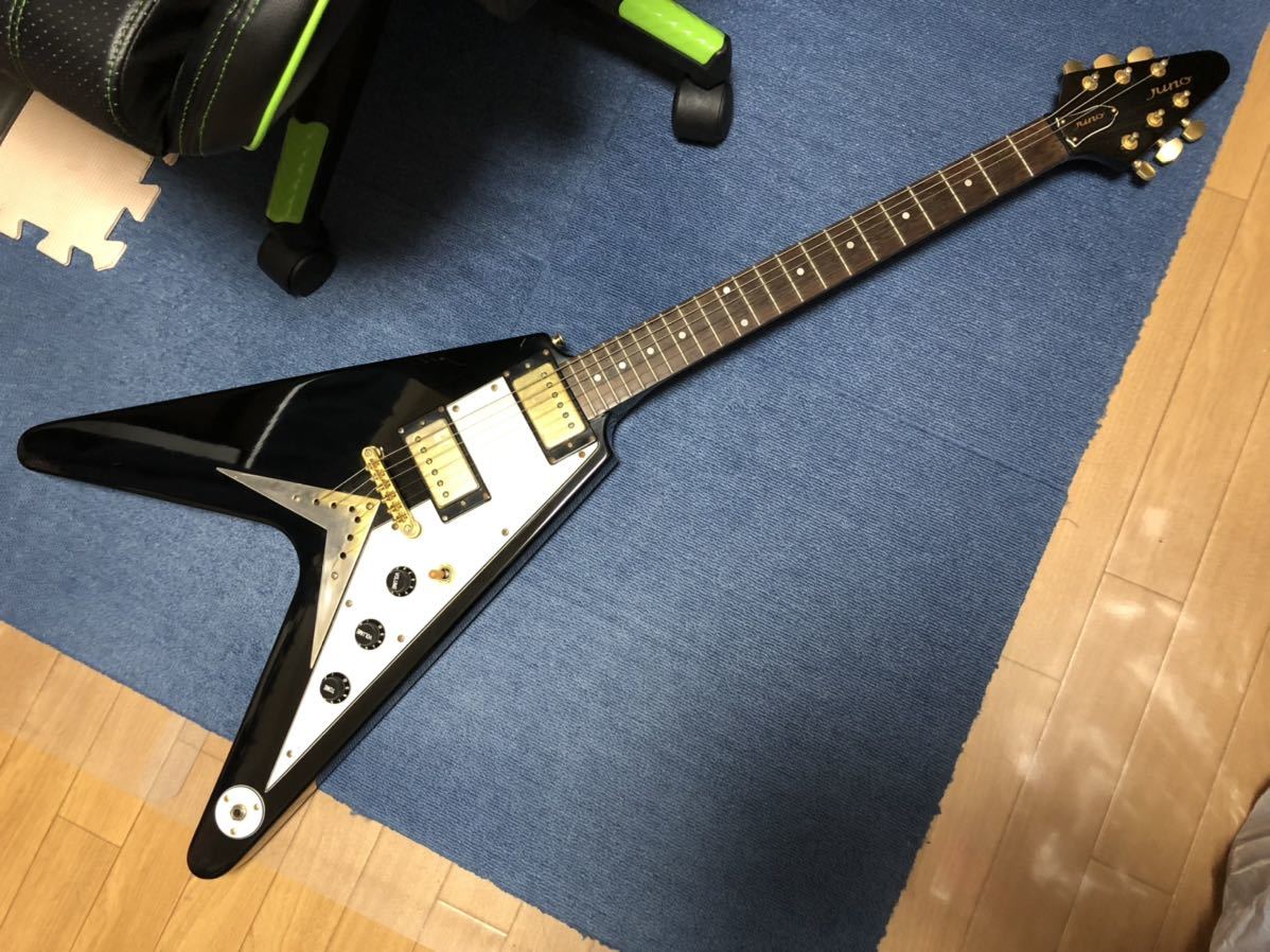 JUNO FV フライングV エレキギター ブラックKORINA コリーナタイプ コリーナタイプ JUNO FlyingV フライングV 変形エレキギター FV Gibson