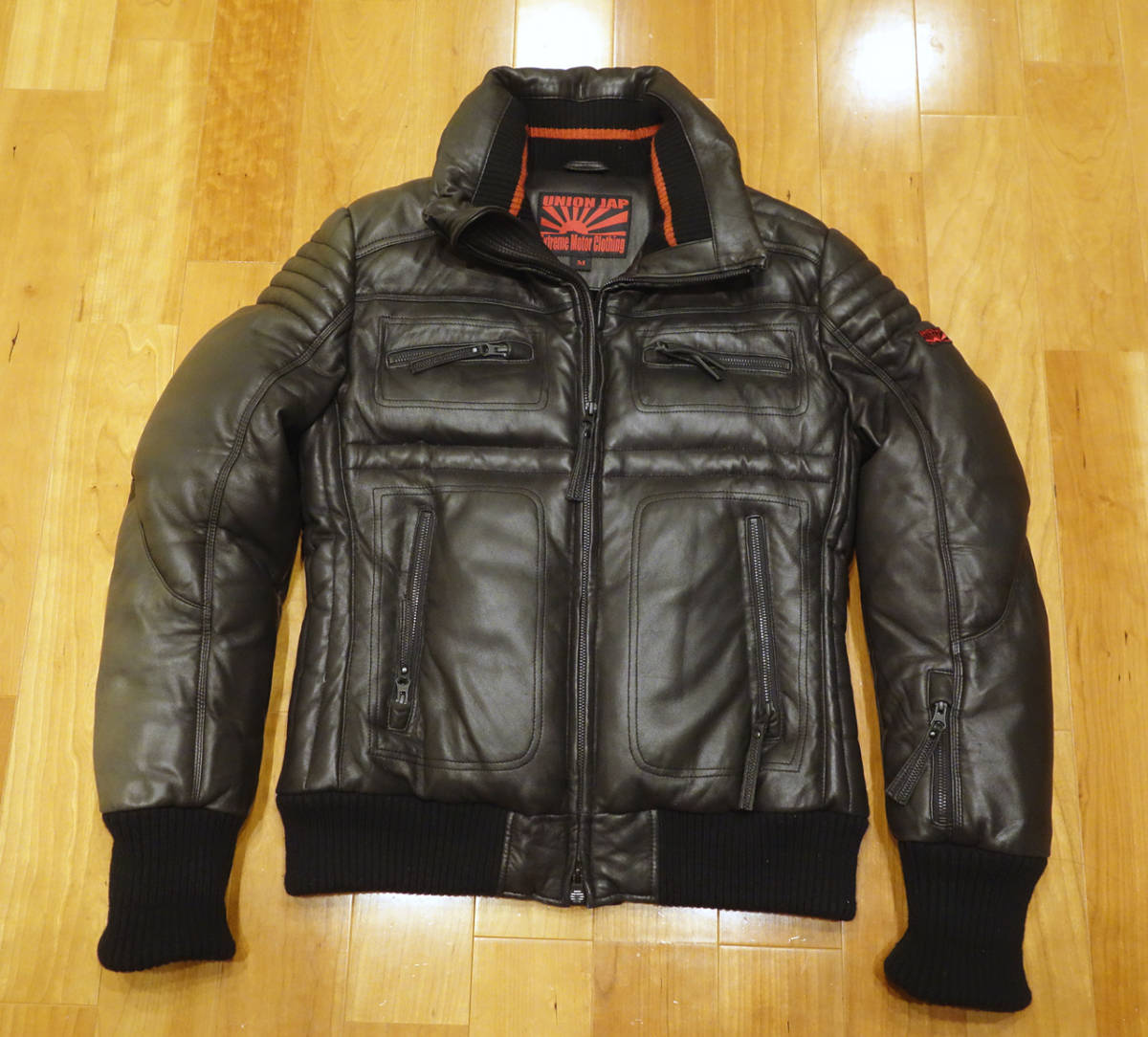 【大得価，新作登場】 UNION JAP ユニオンジャップ VIENTO リブ付きレザーダウンライダース Mサイズ 退色あるけど状態良い 時(Mサイズ)｜売買されたオークション情報、yahooの商品情報をアーカイブ公開 - オークファン 男性用