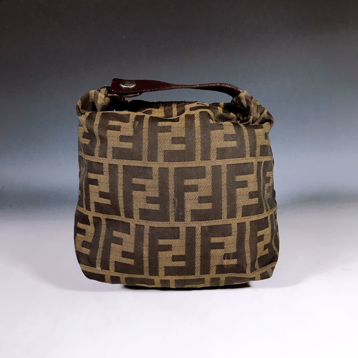 FENDI フェンディ ミニハンドバッグ ポーチ ズッカ柄 茶系 ブラウン系 