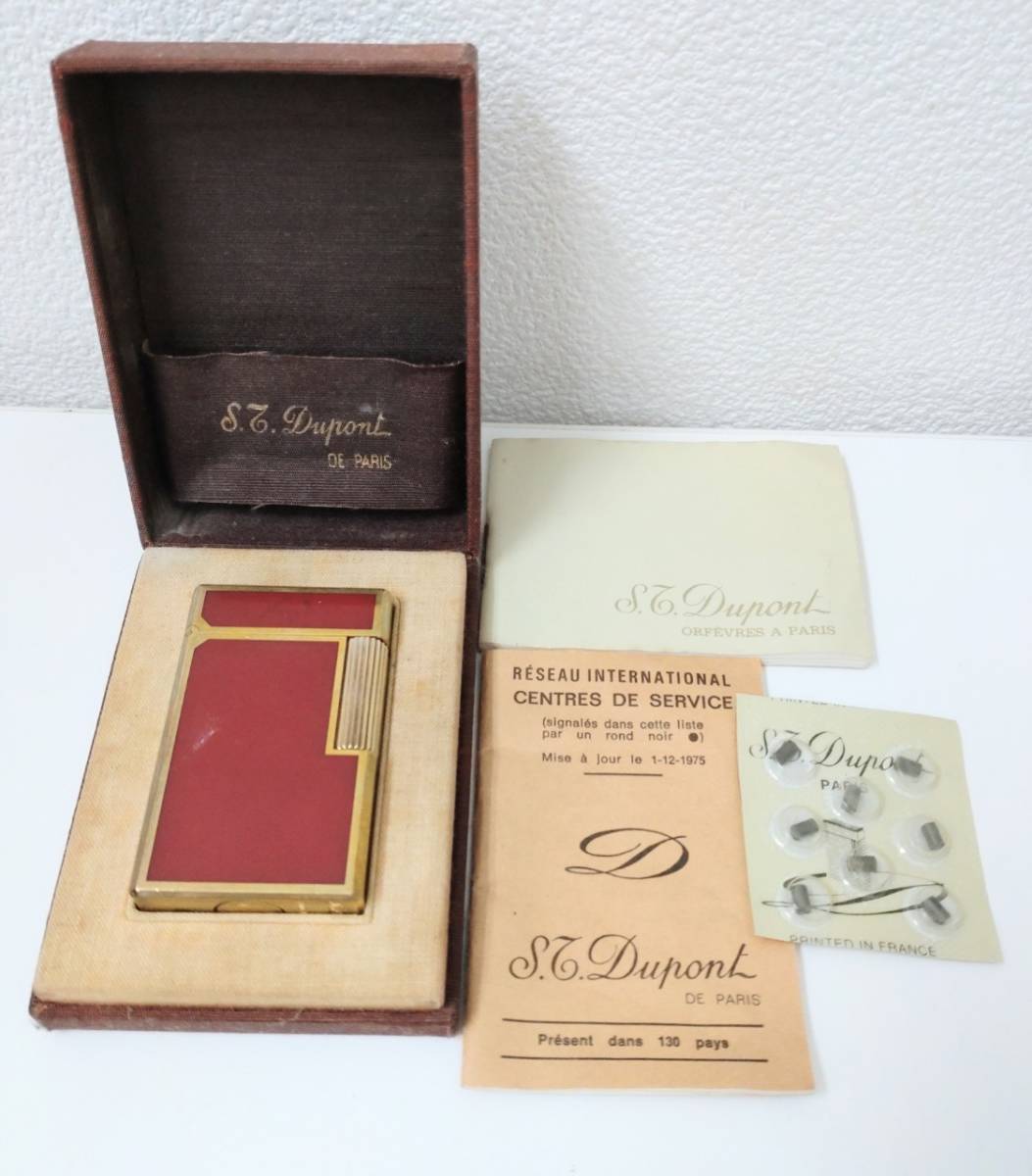 本物保証，格安 D3263TR ヴィンテージ S.T.Dupont デュポン レッド&times;ゴールド ガスライター 火花〇(デュポン)｜売買されたオークション情報、yahooの商品情報をアーカイブ公開 - オークファン デュポン