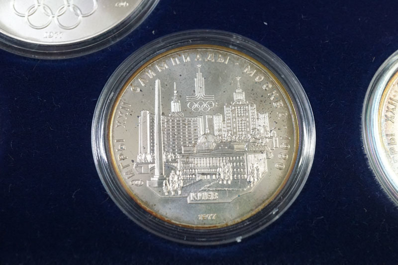477】1980年 モスクワオリンピック 記念銀貨 プルーフコイン6枚セット