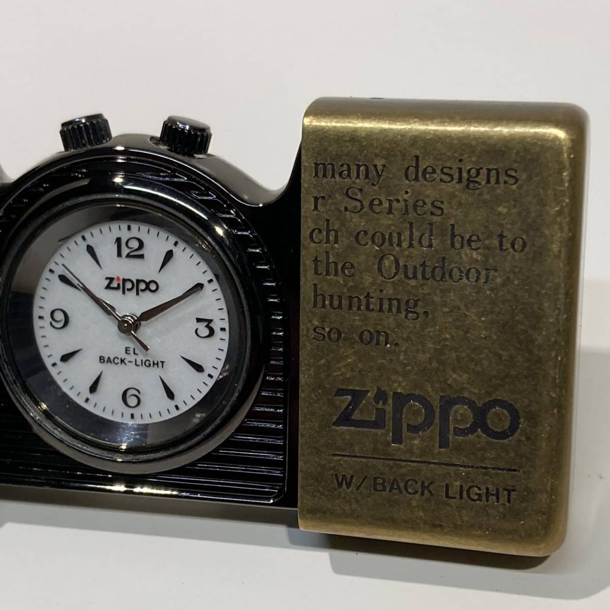 未使用】【超美品】ジッポー☆ZIPPO☆TIME TANK POCKET CLOCK ☆バック