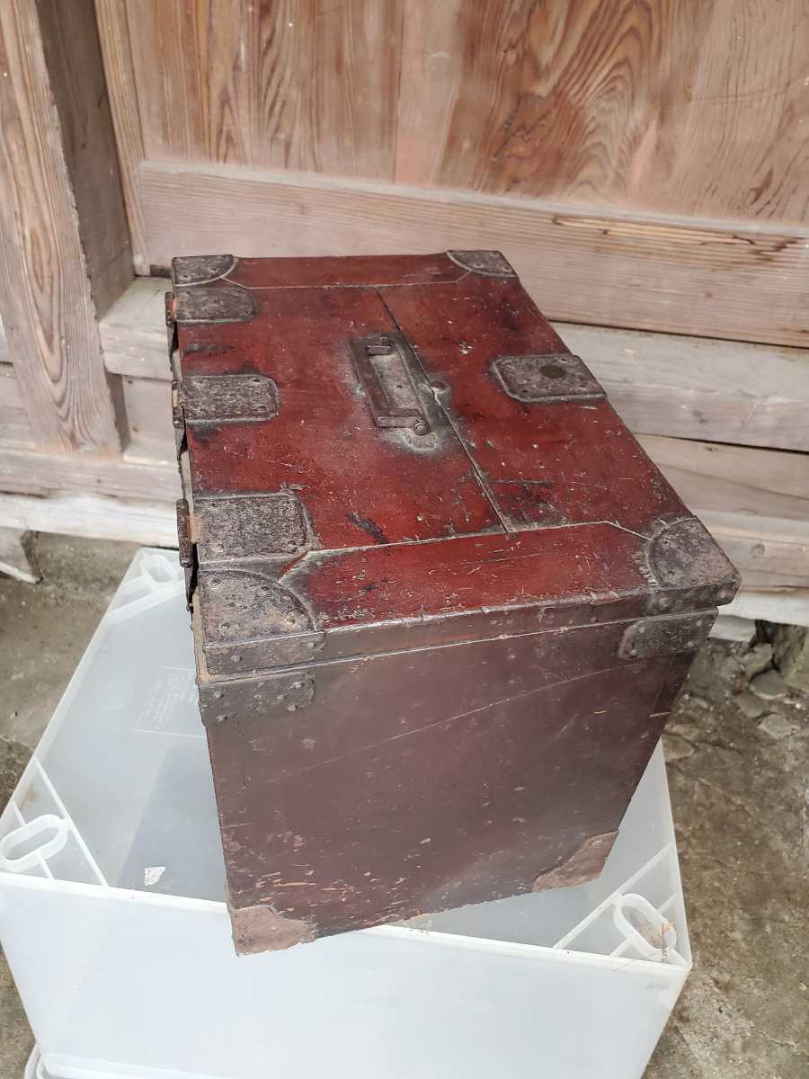 蔵出し 時代物 古民家 手提げ硯箱 掛硯 懸硯 木製硯箱 道具箱 書道