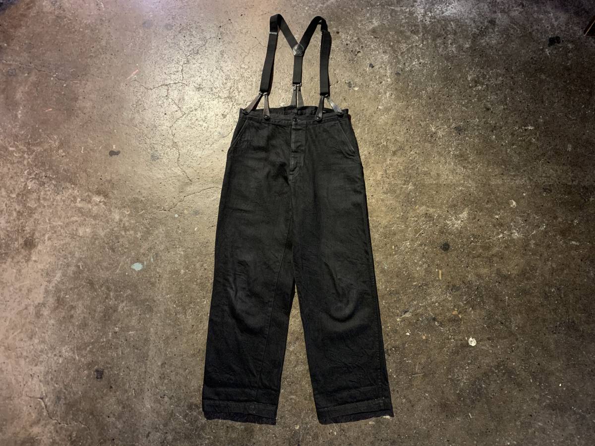 COMOLI 19ss COMOLI 19AW デニムオーバーパンツ サスペンダー付 2019AW 