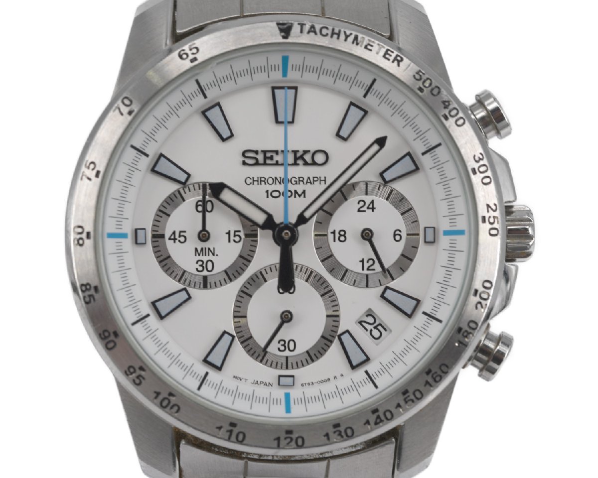 【海外モデル】SEIKO クロノグラフ 6T63-00D0 ホワイト×ブルー 楽天市場】電池交換済 SEIKO セイコー クロノグラフ 海外モデル 6T63