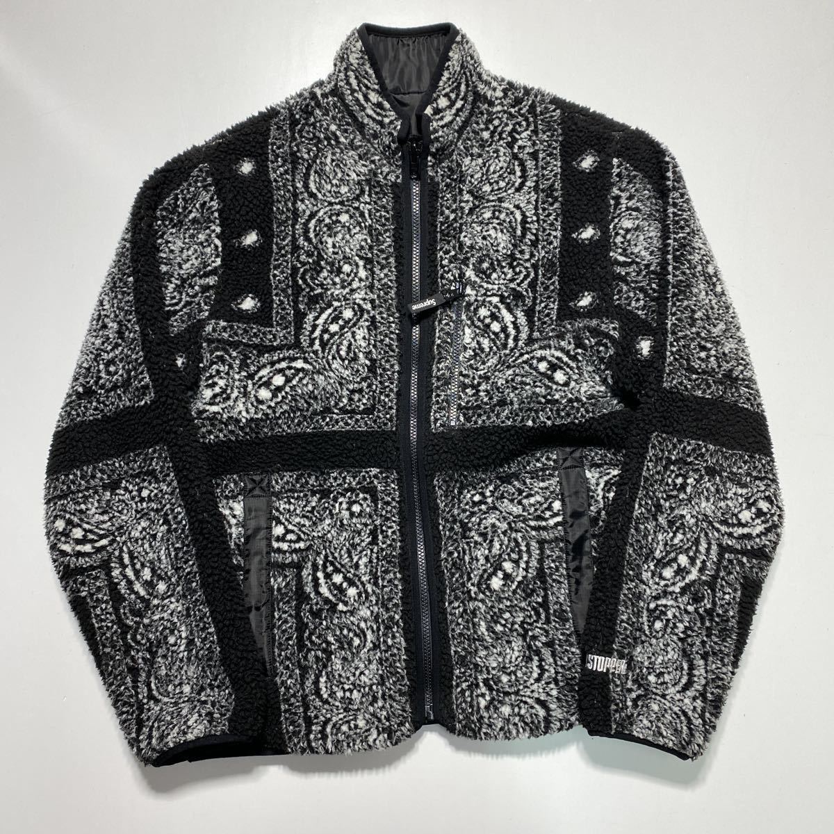  S Supreme Reversible Bandana Fleece Jacket Black シュプリーム リバーシブル バンダナ フリース ジャケット ブラック R1603(ジャンパー、ブルゾン)｜売買されたオークション情報、yahooの商品情報をアーカ 男性用