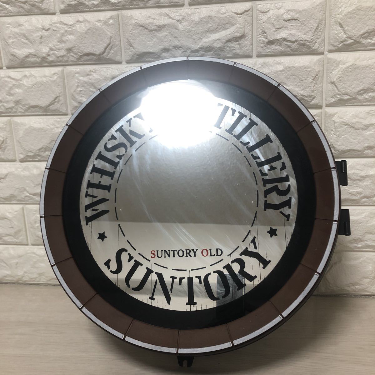 希少品 非売品 当時物 サントリー 樽型ミラーケース SUNTORY 昭和 