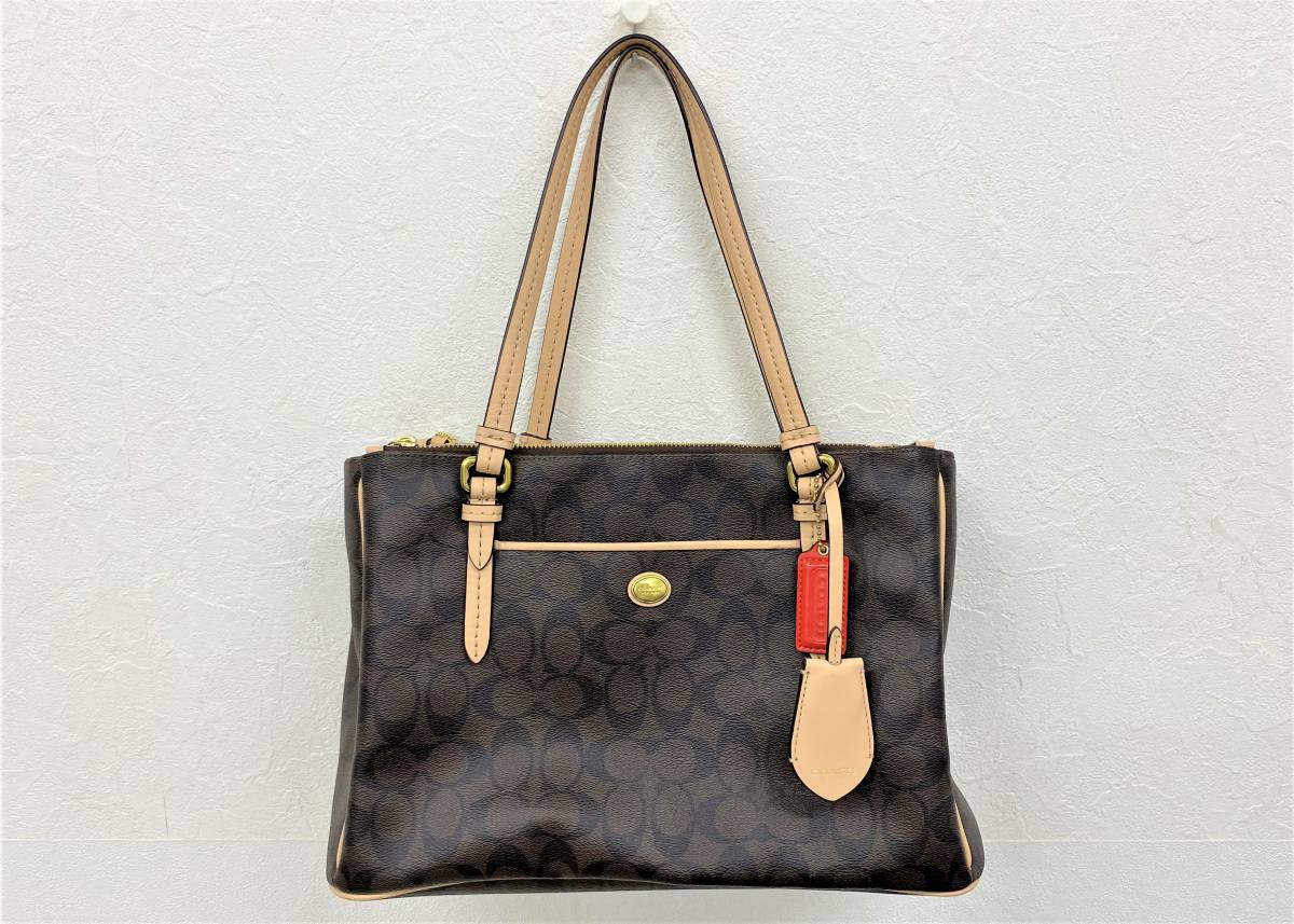 998】☆美品☆COACH コーチ シグネチャー トートバッグ レディース 