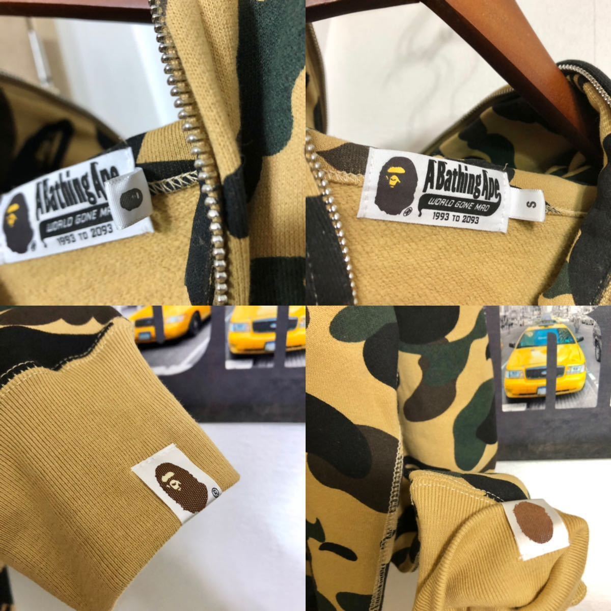 S 超綺麗 A BATHING APE BAPE CAMO SHARK FULL ZIP HOODIE ア