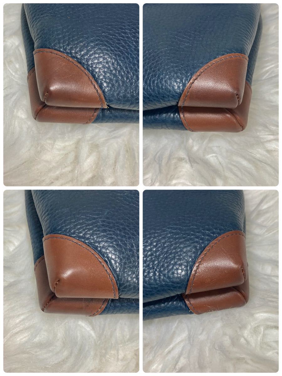 1円 【未使用級】レア 希少カラー 正規品 GUCCI オールドグッチ GG ショルダーバッグ レザー ブルー系 肩がけ インターロッキング GUCCI グッチ ヴィンテージ ポシェット サコッシュ 「(廃盤)gucciグッチ」ファッションの