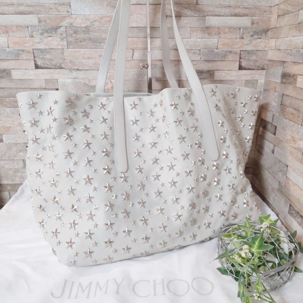 本物保証，お買い得 1円 ほぼ JIMMY CHOO ジミーチュウ トートバッグ ショルダーバッグ サラ サシャ スタッズ スター ホワイト A4可 保存袋 カード付(その他)｜売買されたオークション情報、yahooの商品情報をアーカ その他