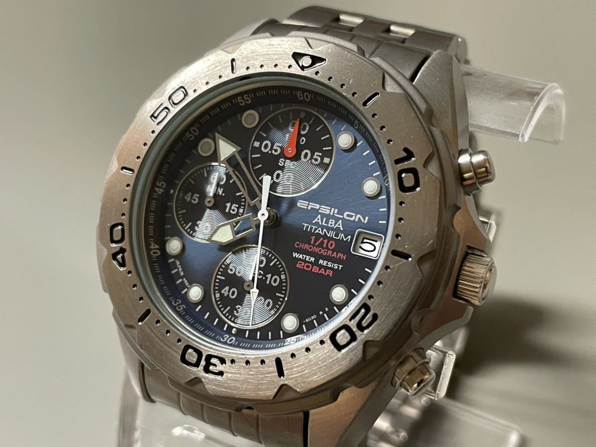Yahoo!オークション SEIKO アルバ EPSILON Seiko alba Blue Watch Men 