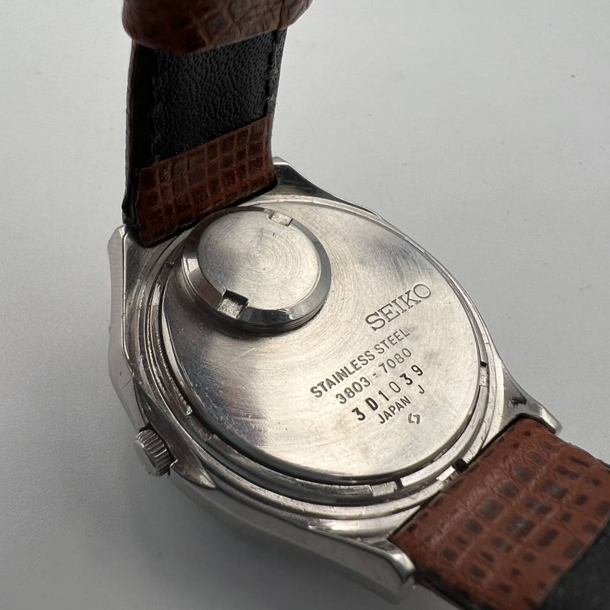 希少 SEIKO セイコー 3803-7080 QT QUARTZ クォーツ カットガラス 特殊