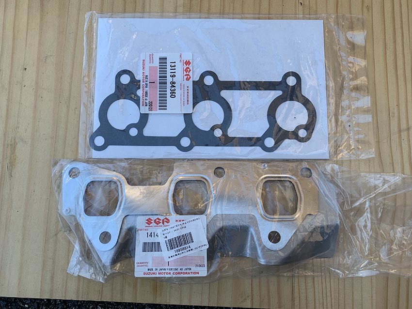 ジムニー JA11 JA12 F6A インマニ、エキマニ用ガスケットセット 
