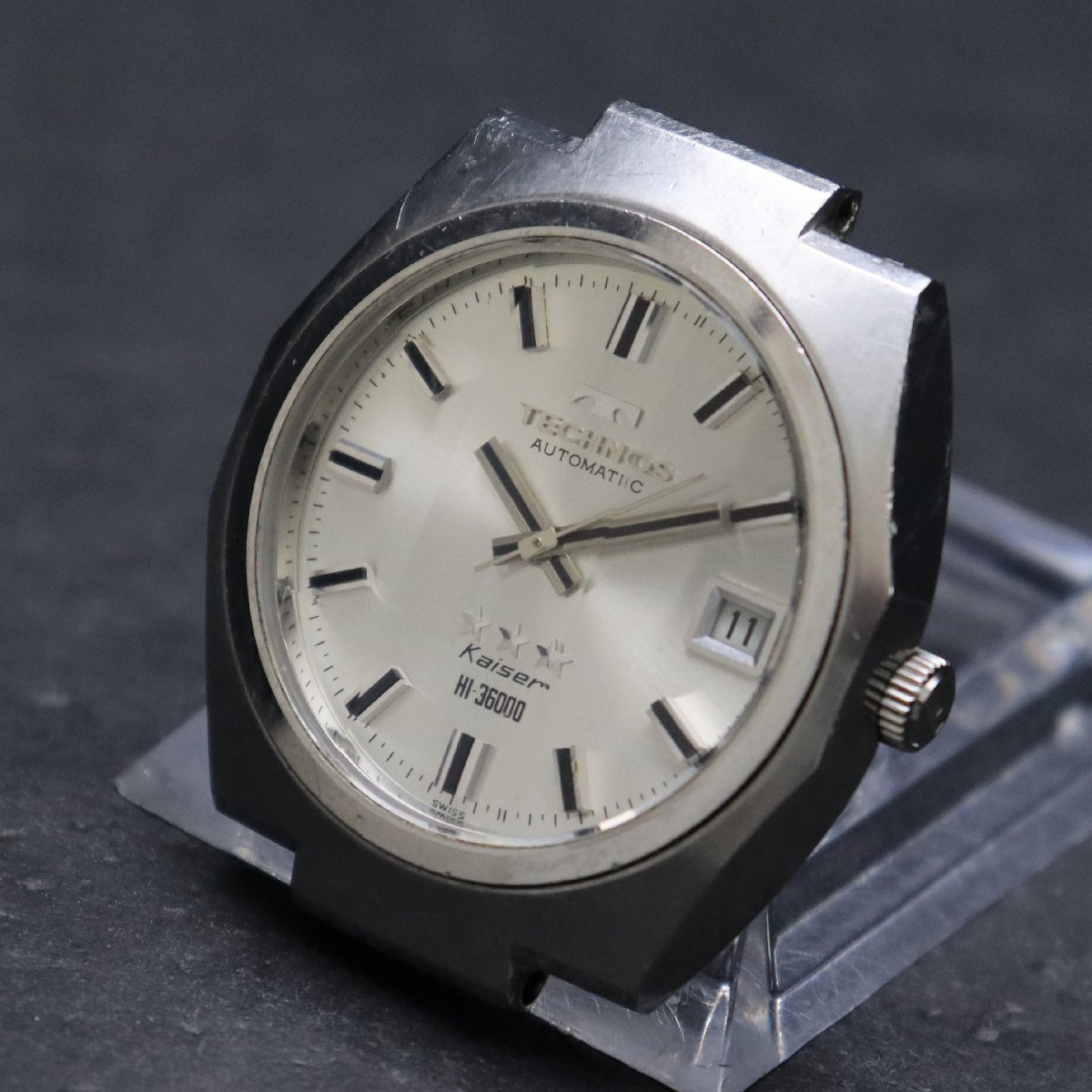 希少 TECHNOS Kaiser HI-36000 テクノス カイザー 自動巻き 9面カット 