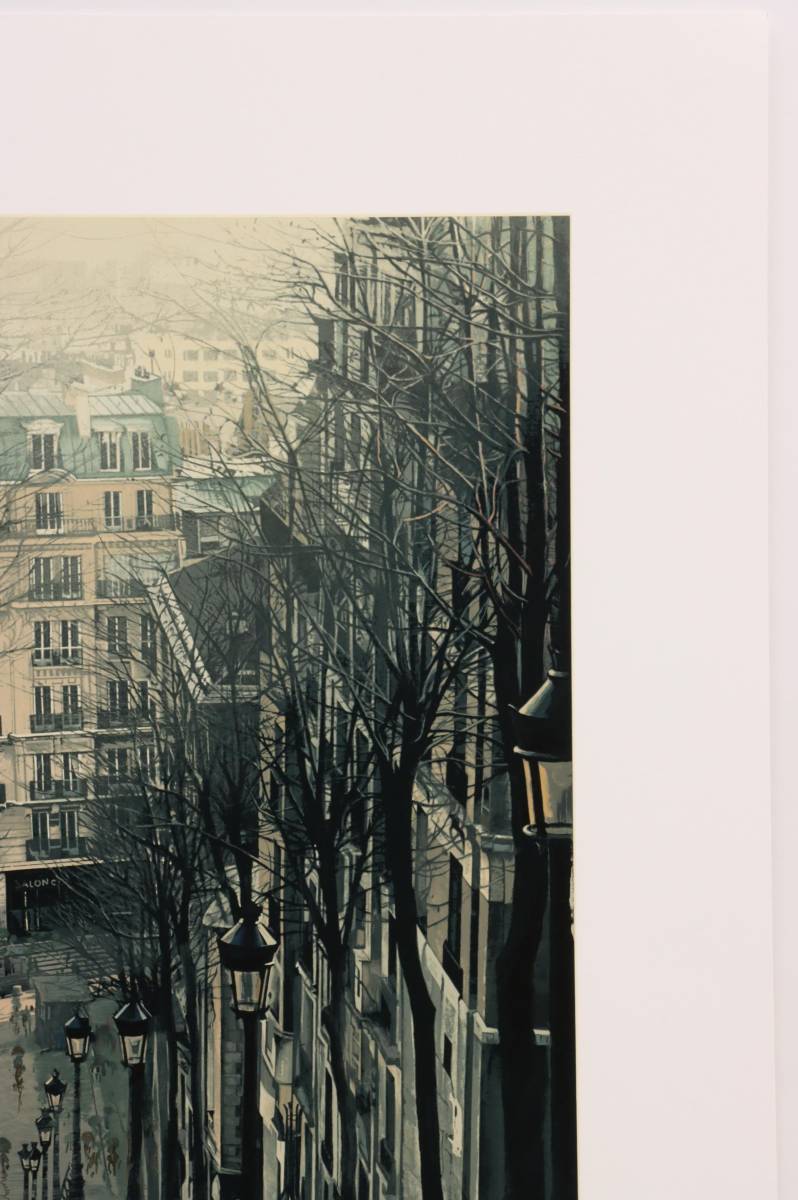 ヒロヤマガタ】シルクスクリーン 冬のモンマルトル サイン入り ヒロ