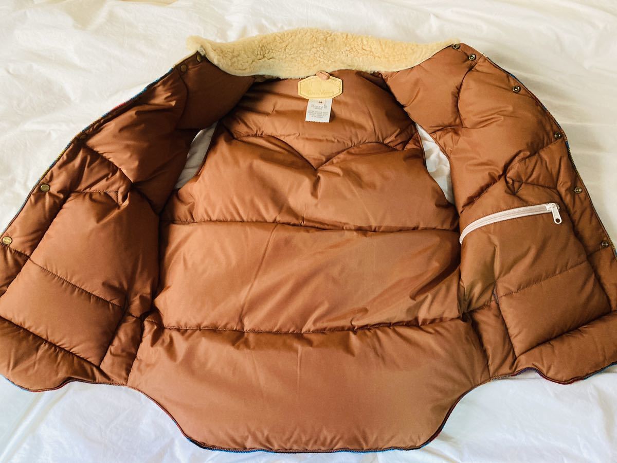 レア柄！Rocky Mountain DOWN VEST ロッキーマウンテン 襟ボア ダウン 
