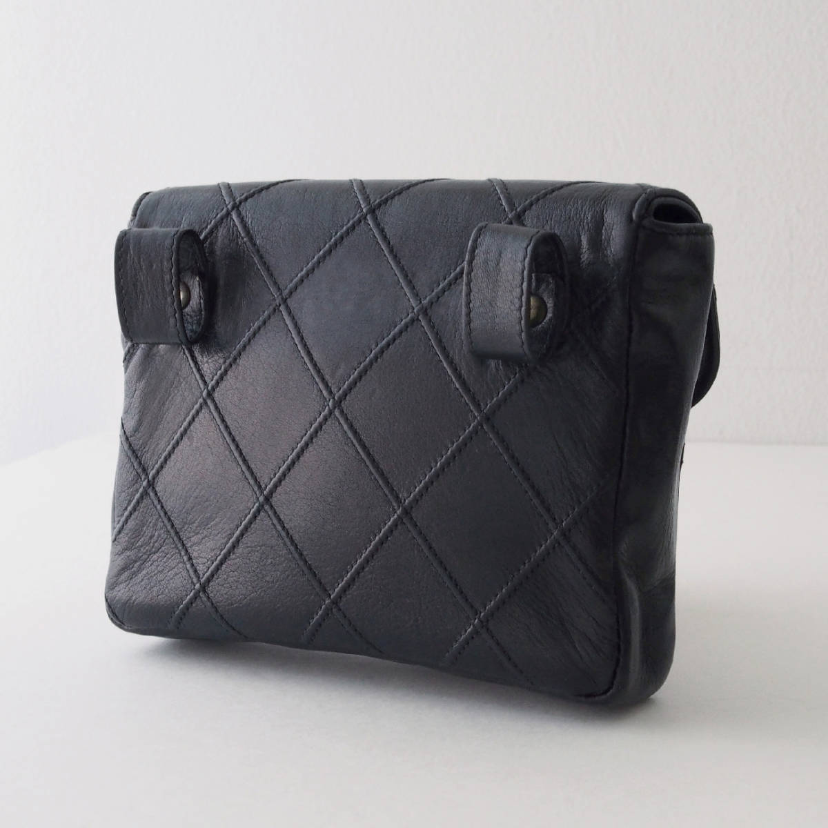 1円 美品 CHANEL シャネル ビコローレ ウエストポーチ チェーン 