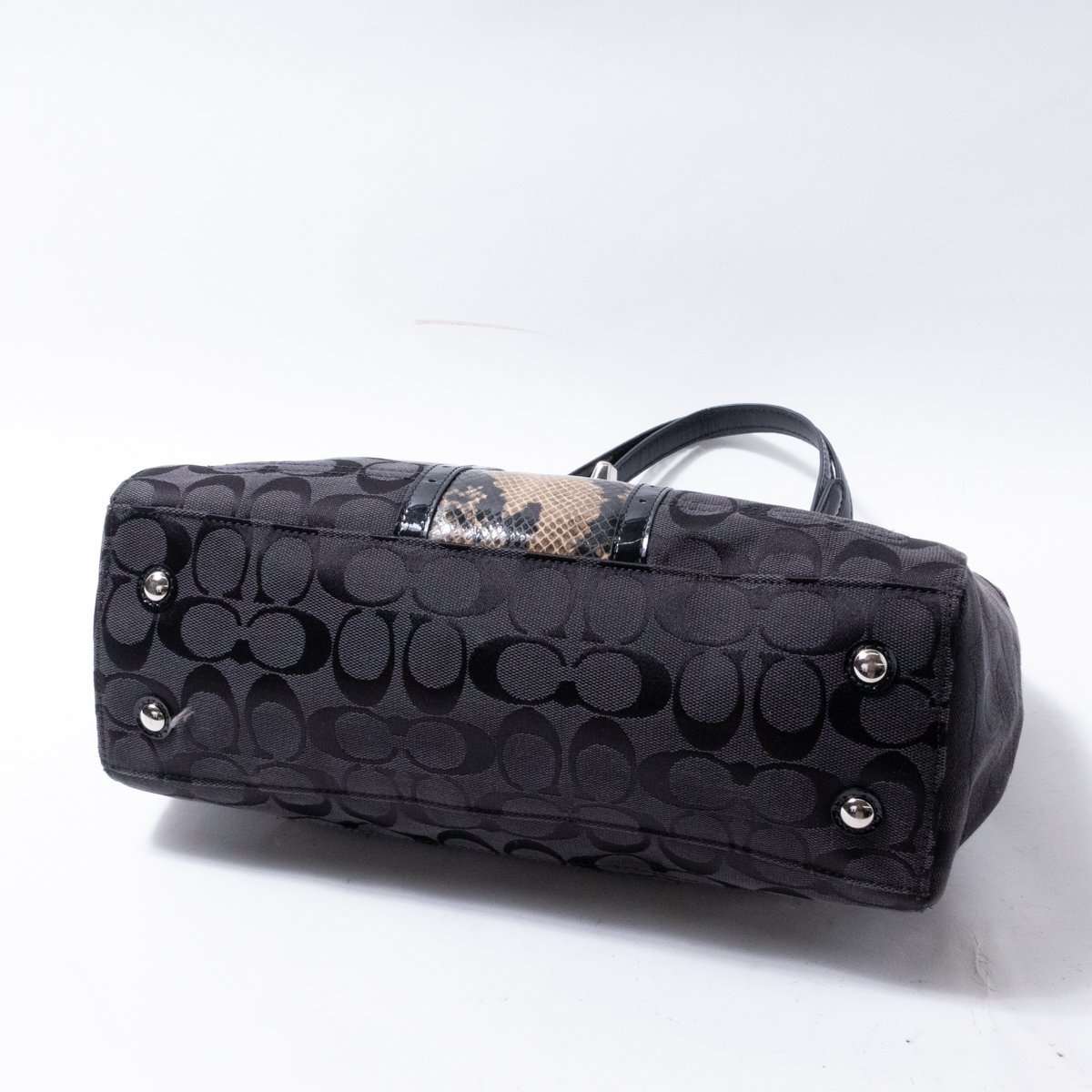 COACH コーチ F1120-F16580 シグネチャー パイソン柄 ハンドバッグ 