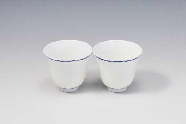 7625 暁芳窯 青華 茶杯 一対 杯 茶器 煎茶 中国茶 杯 茶道具 酒杯 酒器