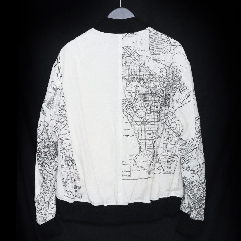 未使用 定価96800円 ENSOU. 22AW Map Blouson マップブルゾン Mサイズ ホワイト × ブラック エンソウ
