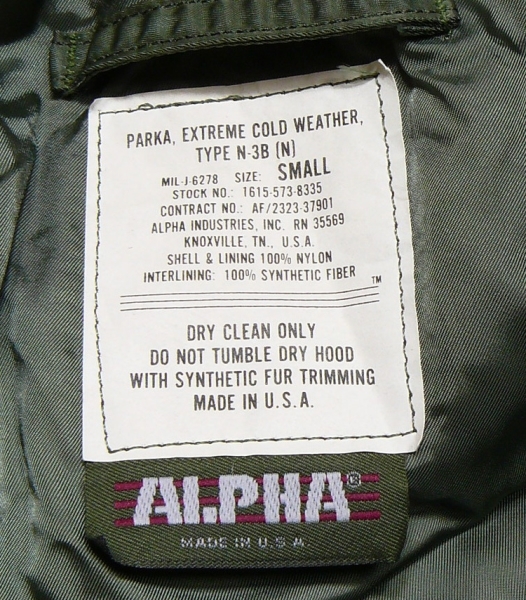 ALPHA N-3B フライトジャケット アルファ USA製 INDUSTRIES 90s N3B オリーブ ナイロンフライトジャケット #20024 ALPHA社 XL 美品 Industries 80s