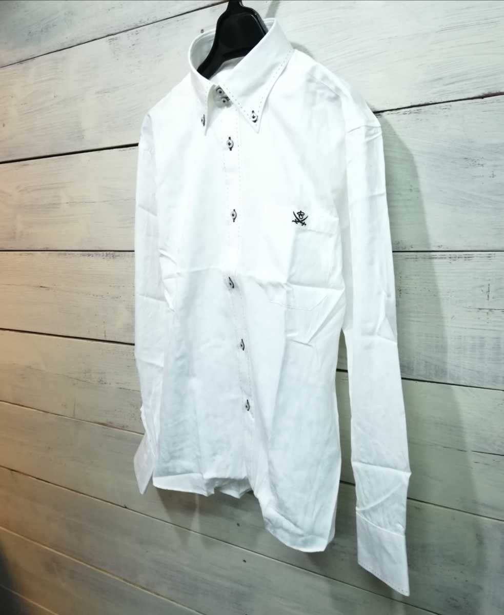 美品☆THE FLAT HEAD R.J.B フラットヘッド 長袖 迷彩 豹柄 白シャツ