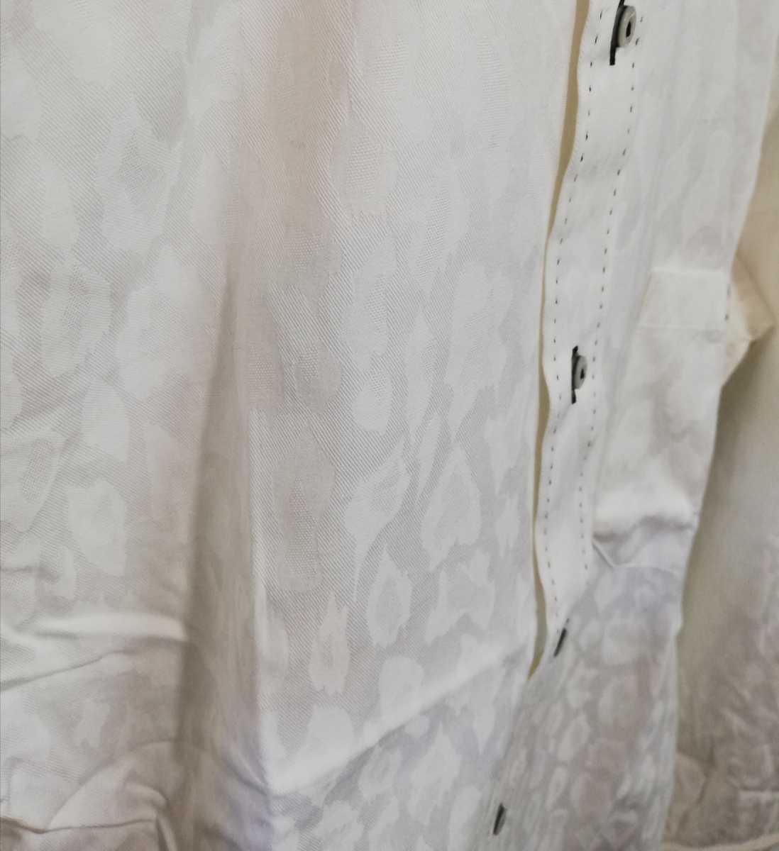 美品☆THE FLAT HEAD R.J.B フラットヘッド 長袖 迷彩 豹柄 白シャツ