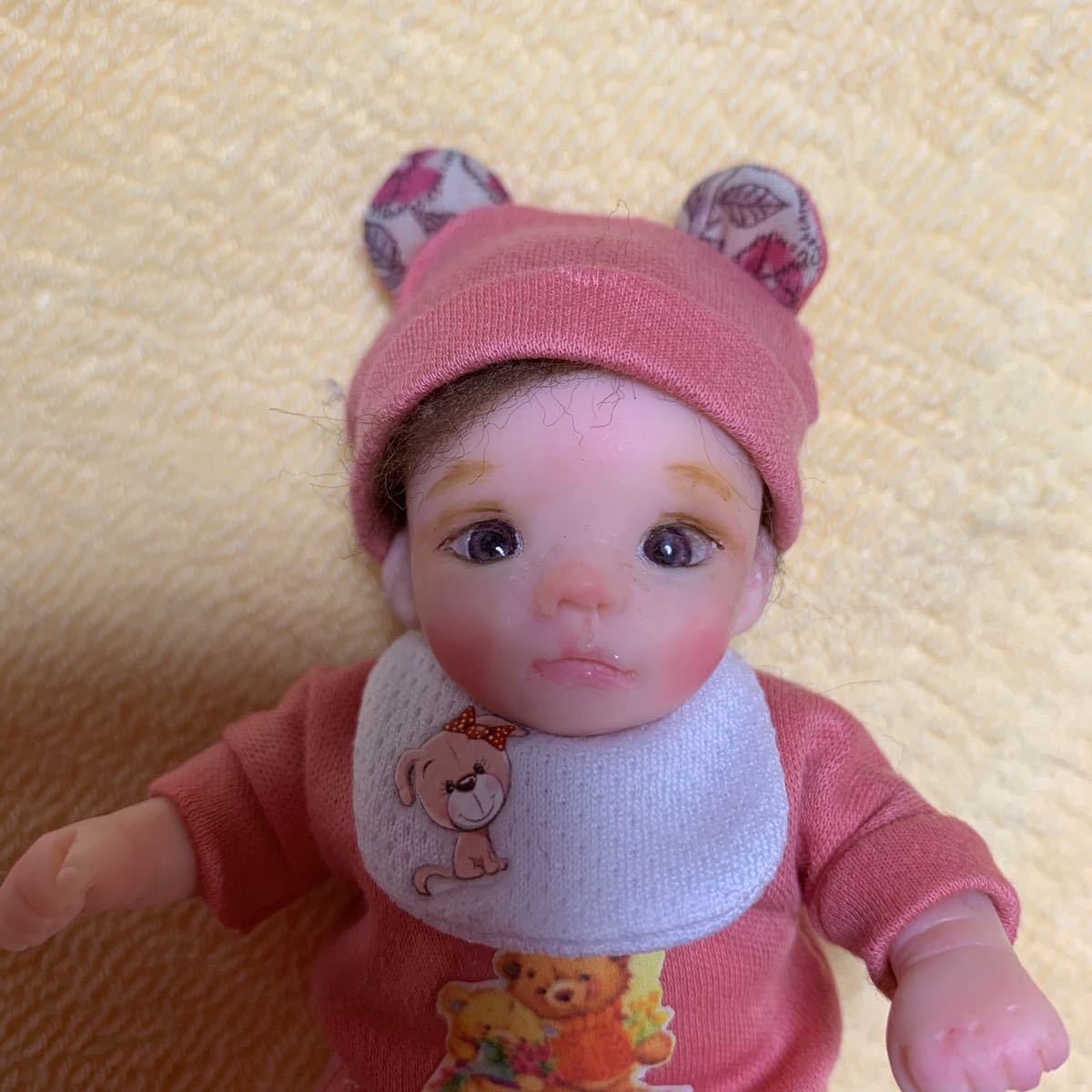 すずちゃんドール]サーニット 樹脂粘土ベビー 創作ドール リボンドール