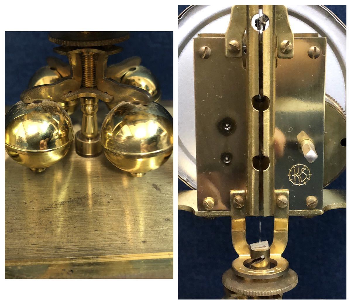 アンティーク 置き時計 ドイツ製 KERN GERMANY ガラスドーム 置時計