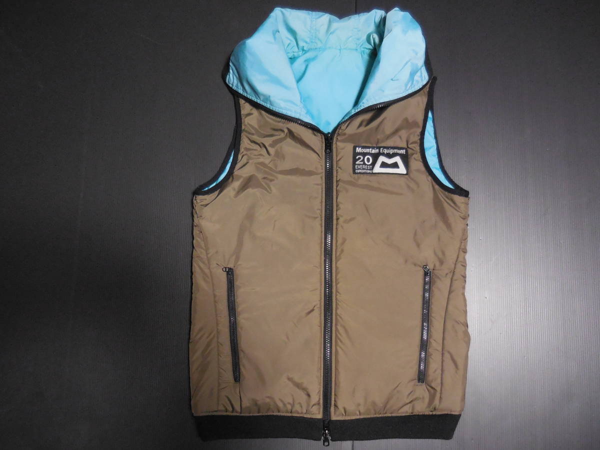 MOUNTAIN EQUIPMENT ケミカルベスト リバーシブル 中綿　フードベスト　ユニセックス　海外XSサイズ　日本Sサイズ　メンズ　レディース