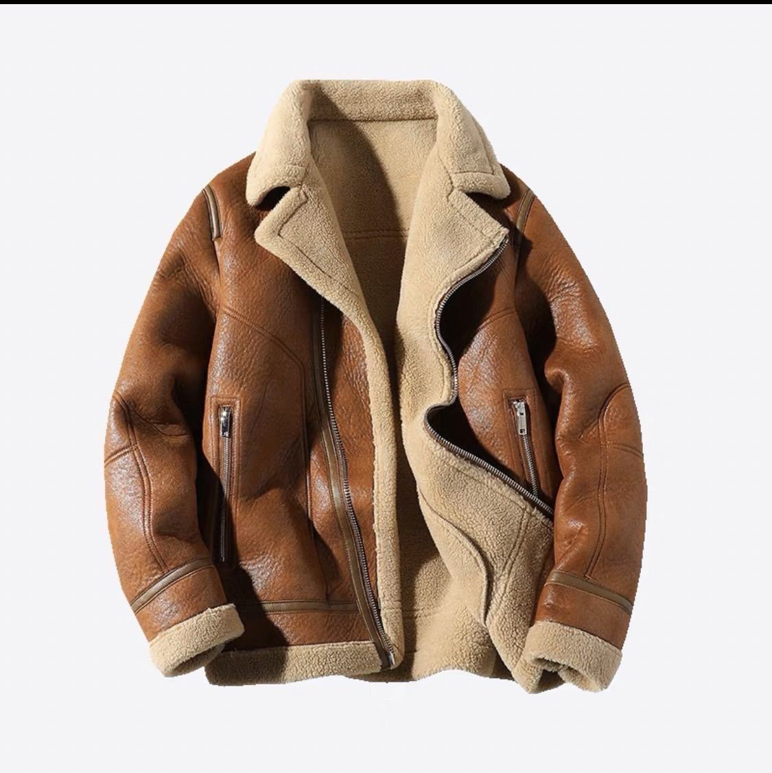 1円スタート！即決あり！ムートン ジャンバー ブルゾン L