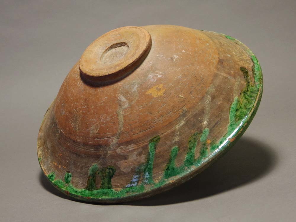 時代緑釉パキスタン土器大鉢イスラム古陶器大皿西洋陶器コレクター蔵古