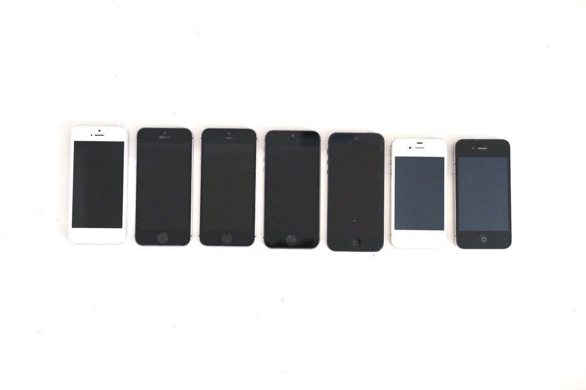 iPhone5s等スマートフォンジャンク本体 まとめ売り 7台セット Apple iPhone 本体 7台まとめて ジャンク iPhone5S iPhone5 iPhone4S