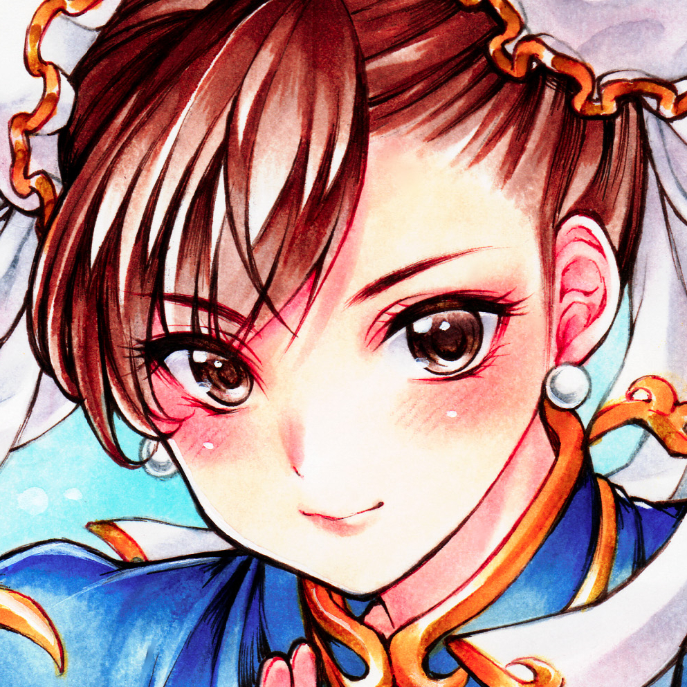 手描きイラスト ◇ 春麗 ◇ ストリートファイター 同人 原画 A4