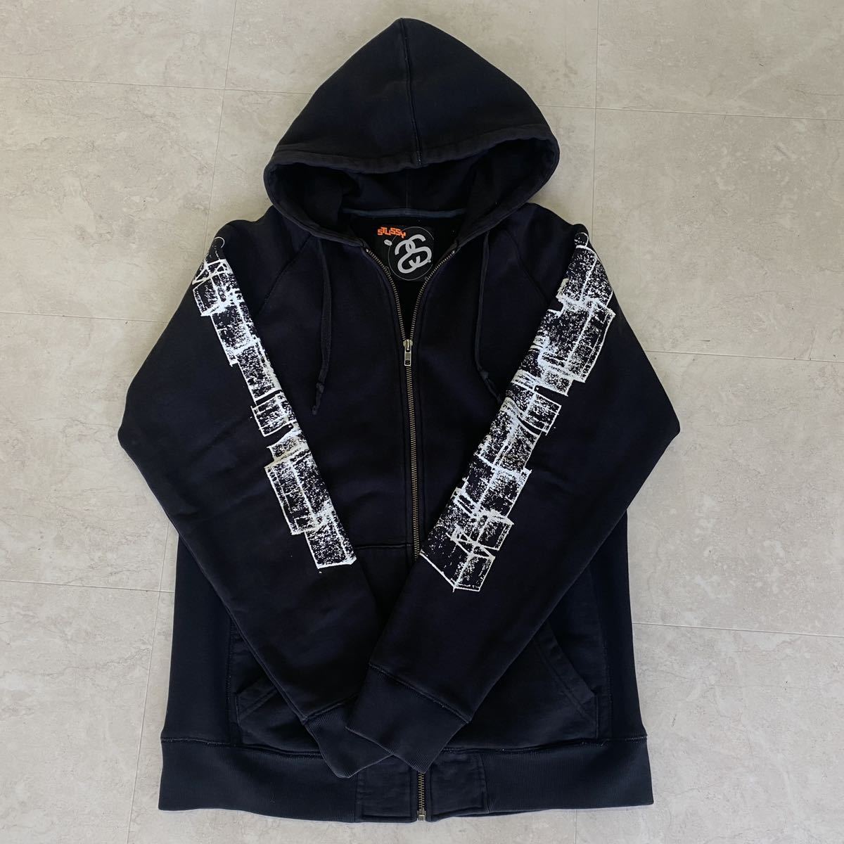 希少！【size M】90s STUSSY DELTAコラボ ステューシー 袖プリ 