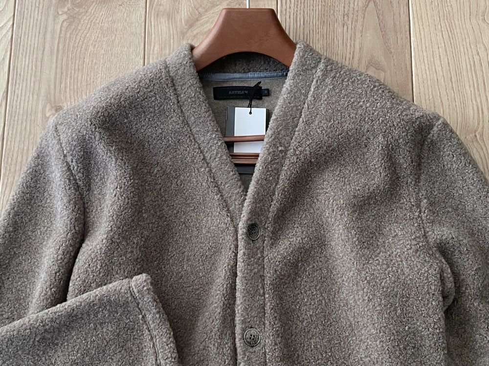 新品 ARTISAN アルチザン メン 日本製 厚手 ウール混ボアフリース V 