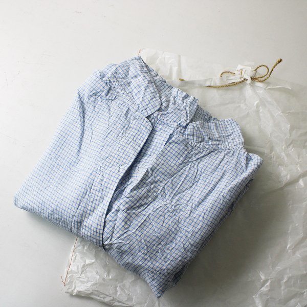 未使用 美品 2017SS j.s LUXE DANIELA GREGIS ダニエラグレジス チェック リネンビッグプルオーバー F/ブルー【2400013103800】