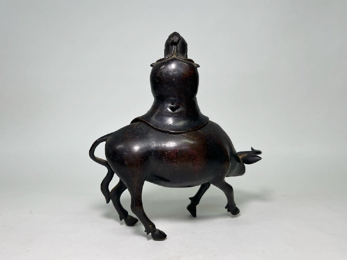 置物 古銅 唐金 古美術 香炉 旧家蔵出し 中国骨董 水牛香炉 茶道具 