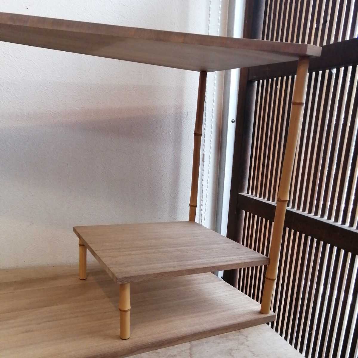 茶棚 茶道具 松風棚 組み立て式 桐 竹 棚 木箱入 茶道 飾り棚(木工、竹工芸)|売買されたオークション情報、yahooの商品情報を ...
