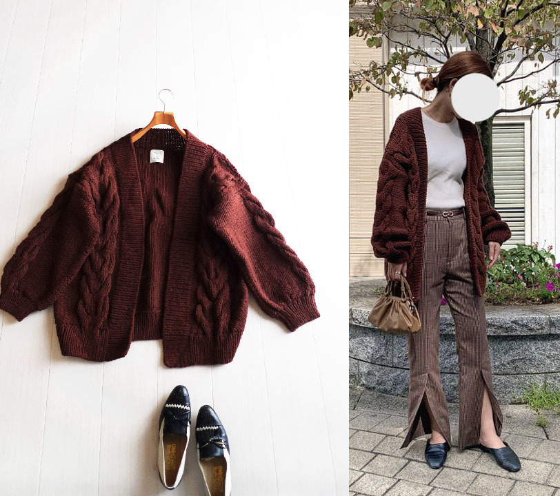 新作，新品 ビームス BEAMS LIGHTS 定価1 8万 オーバーサイズのざっくりカーディガン ブラウン系 ビームスライツ ペルー ケーブル柄 ニット セーター(カーディガン)｜売買されたオークション情報、yahooの商 女性用