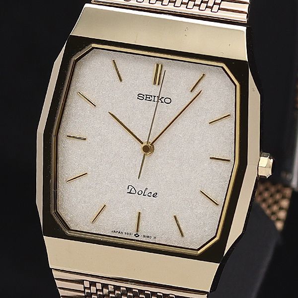 SEIKO クォーツ 腕時計 シルバー 1円 稼働 良品 セイコー QZ 9531-5150 ドルチェ シルバー文字盤