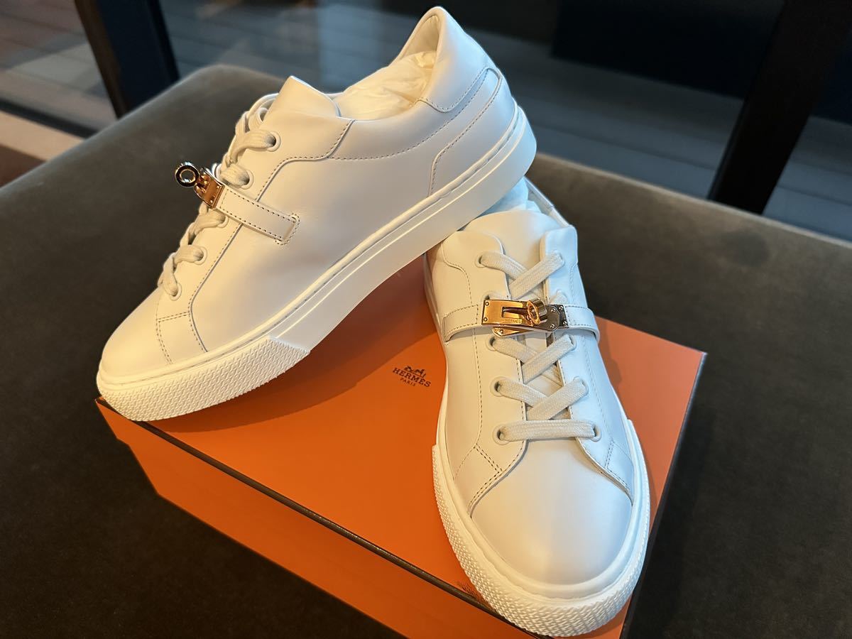 新品】【超希少】エルメス HERMES スニーカー 40.5 デイ カーフレザー 