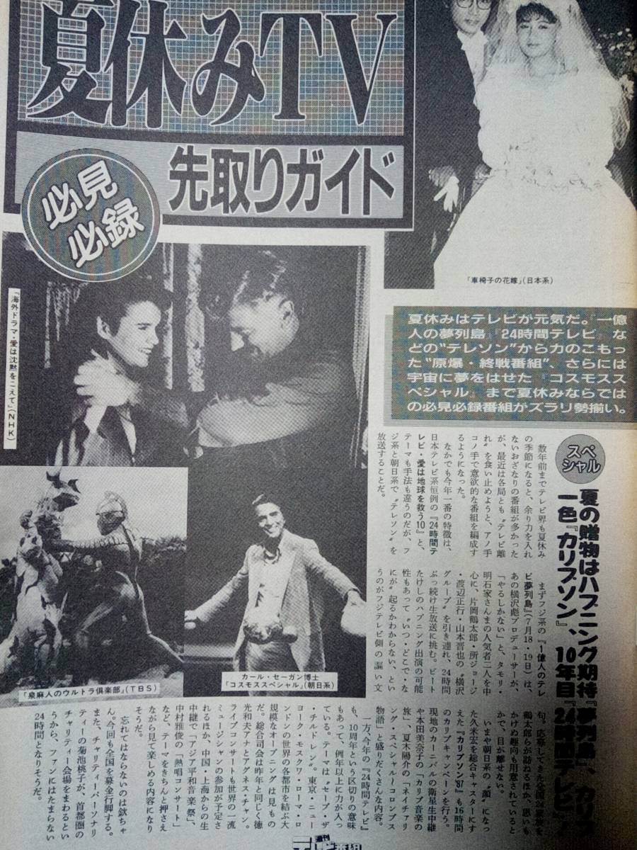 週刊テレビ番組 1987年7月17日号 酒井法子/出光ケイ/アイドル歌手87年 